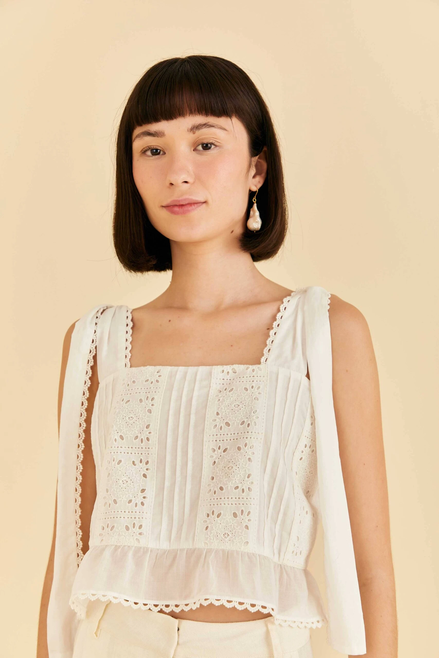 Farm Rio Off-White Lace Top 1 Farm Rio Off-White Lace Top