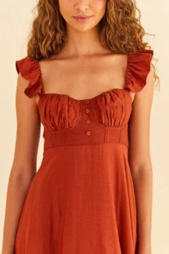 Farm Rio Brown Sleeveless Maxi Dress -Modern Dress World 314507 03