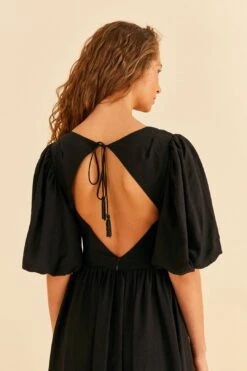 Farm Rio Black Short Sleeves Midi Dress -Modern Dress World 314512 05