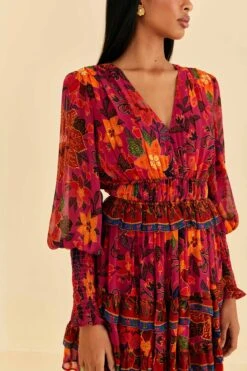 Farm Rio Pink Tropical Tapestry Mini Dress -Modern Dress World 315148 03