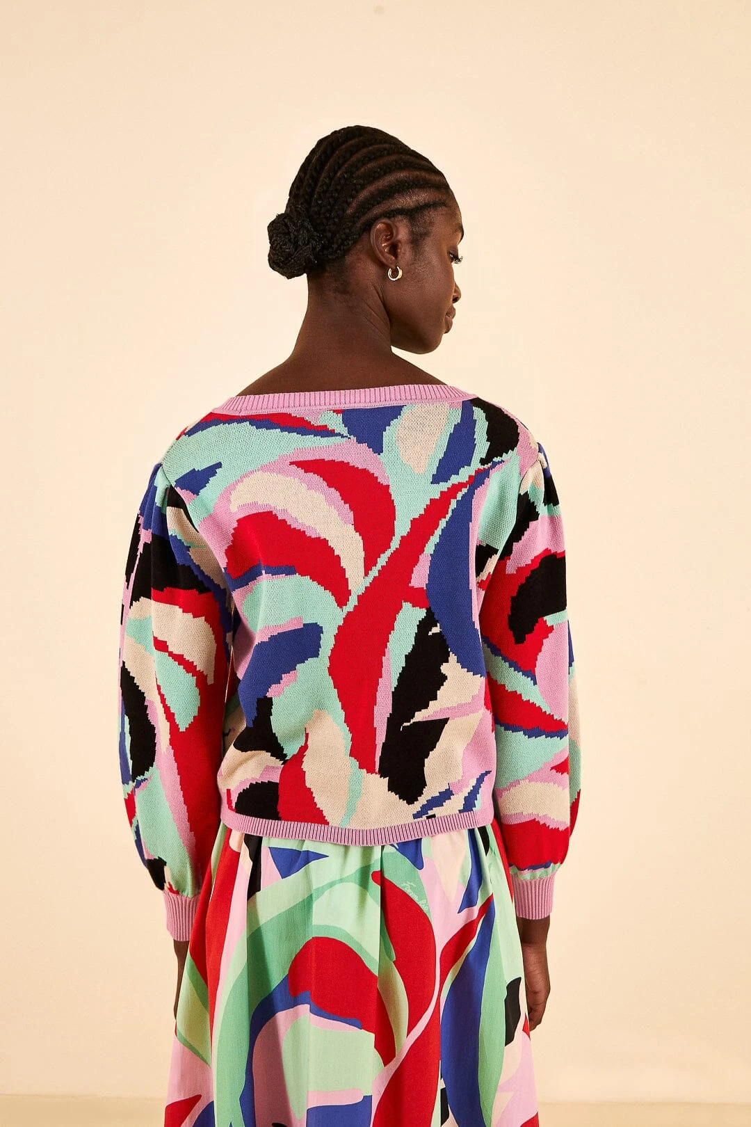 Farm Rio Colorful Monstera Knit Sweater 4 Farm Rio Colorful Monstera Knit Sweater - Image 4