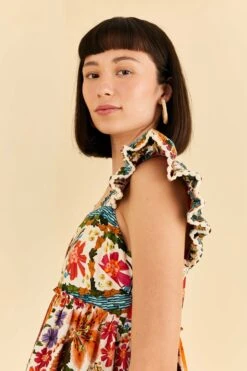 Farm Rio Off-White Tropical Yard Sleeveless Mini Dress -Modern Dress World 315948 04