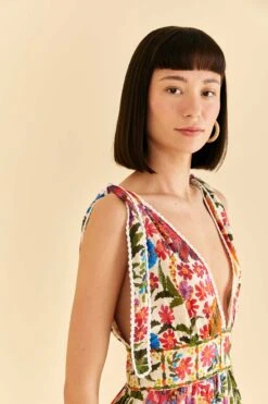 Farm Rio Off-White Tropical Yard Sleeveless Midi Dress 7 Farm Rio Off-White Tropical Yard Sleeveless Midi Dress -Modern Dress World 315951 03