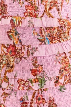 Farm Rio Lilac Floral Monkey Smocked Mini Dress 9 Farm Rio Lilac Floral Monkey Smocked Mini Dress -Modern Dress World 315956 05