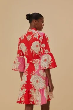 Farm Rio Pink Soft Garden Short Sleeve Mini Dress 10 Farm Rio Pink Soft Garden Short Sleeve Mini Dress -Modern Dress World 315959 05