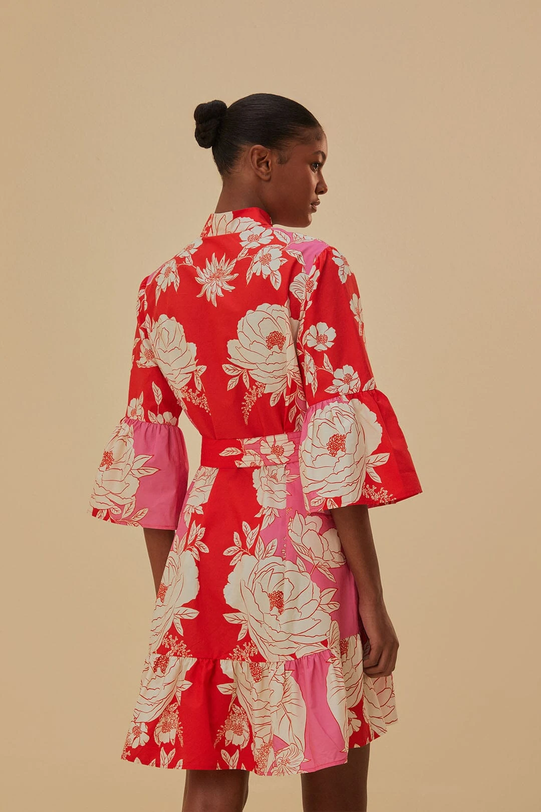 Farm Rio Pink Soft Garden Short Sleeve Mini Dress 5 Farm Rio Pink Soft Garden Short Sleeve Mini Dress - Image 5