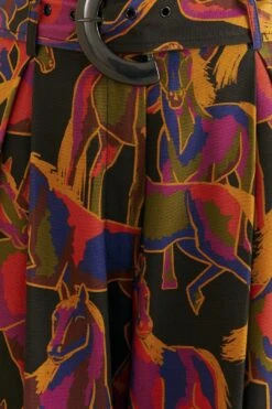 Farm Rio Black Wild Horses Pants -Modern Dress World 315969 05