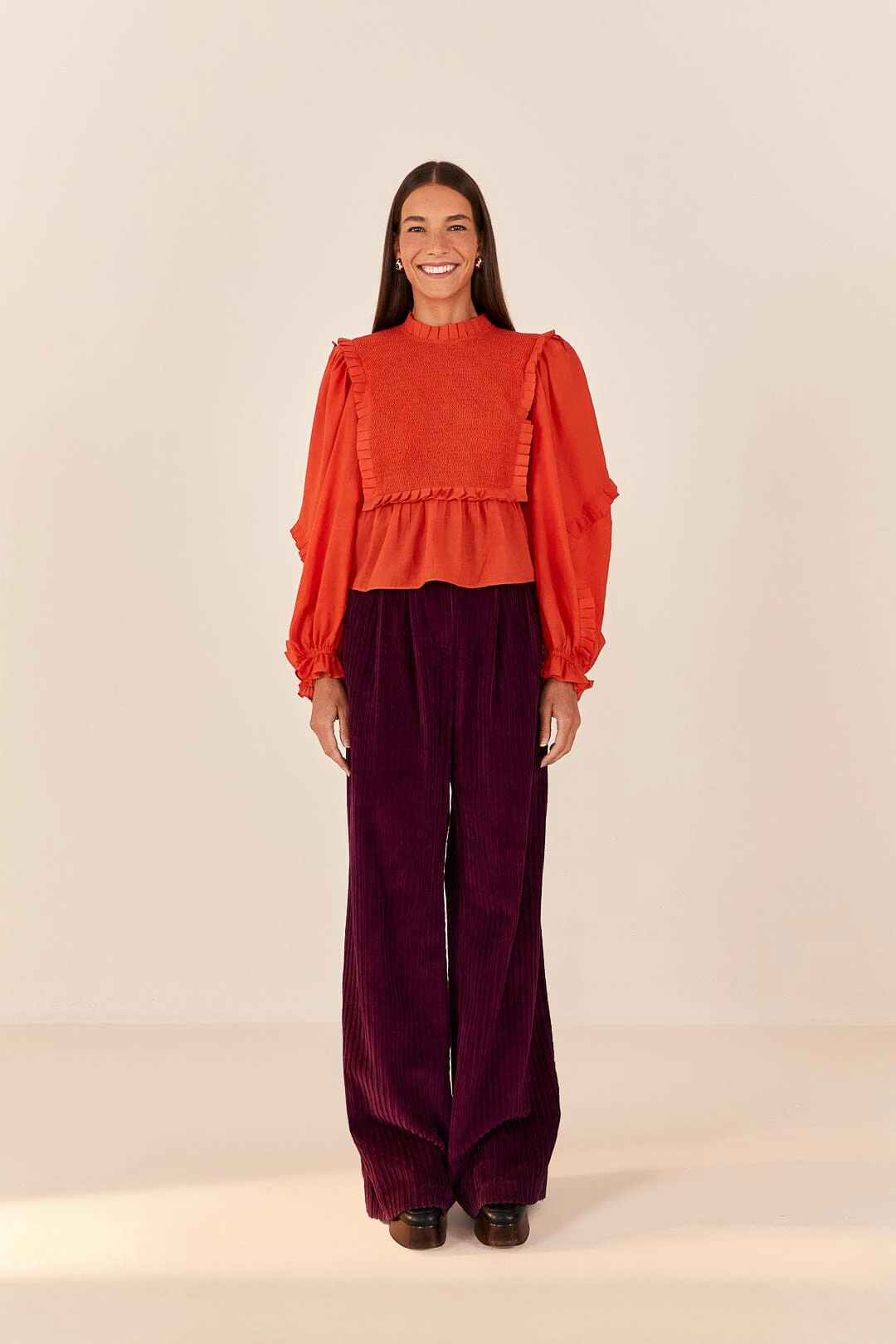 Farm Rio Burgundy Corduroy Pants 2 Farm Rio Burgundy Corduroy Pants - Image 2