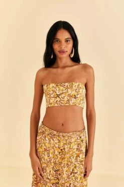 Farm Rio Light Pink Star Fruit Crop Top