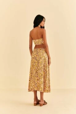 Farm Rio Light Pink Star Fruit Midi Skirt -Modern Dress World 316416 04