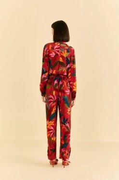 Farm Rio Red Rooster Leaves Pants -Modern Dress World 316429 04