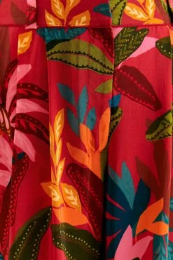 Farm Rio Red Rooster Leaves Pants -Modern Dress World 316429 06