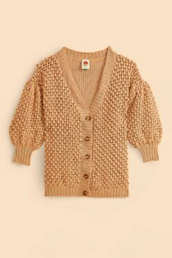 Farm Rio Dark Sand Handmade Dots Cardigan 9 Farm Rio Dark Sand Handmade Dots Cardigan -Modern Dress World 317176 05