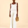 Farm Rio Off-White High Waist Pants