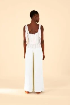 Farm Rio Off-White High Waist Pants -Modern Dress World 317222 03