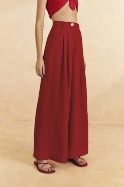 Farm Rio Red High Waist Pants -Modern Dress World 317223 03
