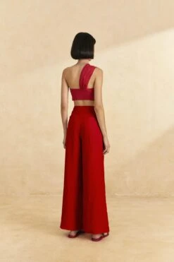 Farm Rio Red High Waist Pants -Modern Dress World 317223 04