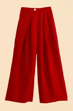 Farm Rio Red High Waist Pants -Modern Dress World 317223 06