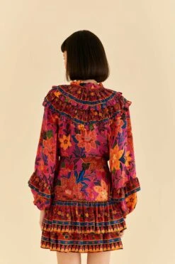 Farm Rio Pink Tropical Tapestry Mini Skirt -Modern Dress World 318099 04