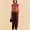 Farm Rio Blush Organic Cotton Cargo Pants