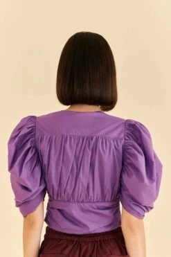 Farm Rio Purple Cropped Blouse -Modern Dress World 318180 03