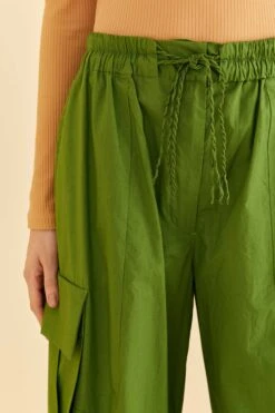 Farm Rio Green Organic Cotton Cargo Pants -Modern Dress World 318182 04