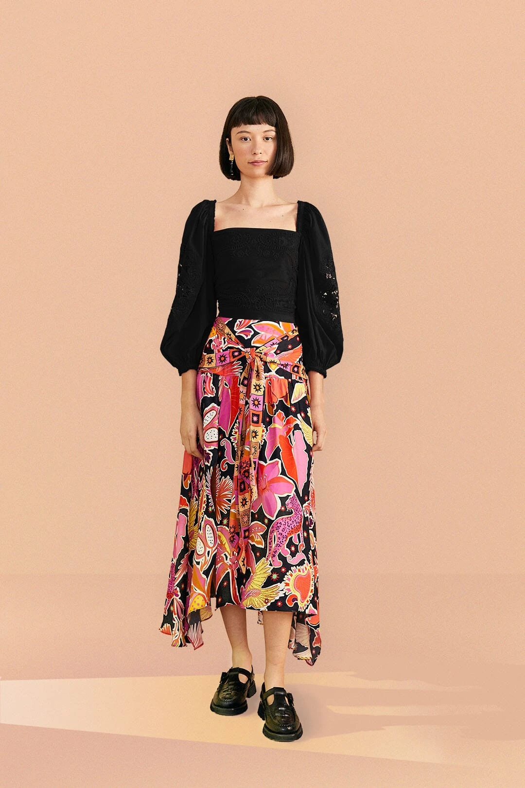 Farm Rio Black Embroidered Blouse 1 Farm Rio Black Embroidered Blouse