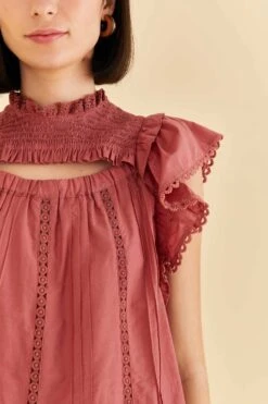 Farm Rio Blush Ruffles Blouse 8 Farm Rio Blush Ruffles Blouse -Modern Dress World 318257 03