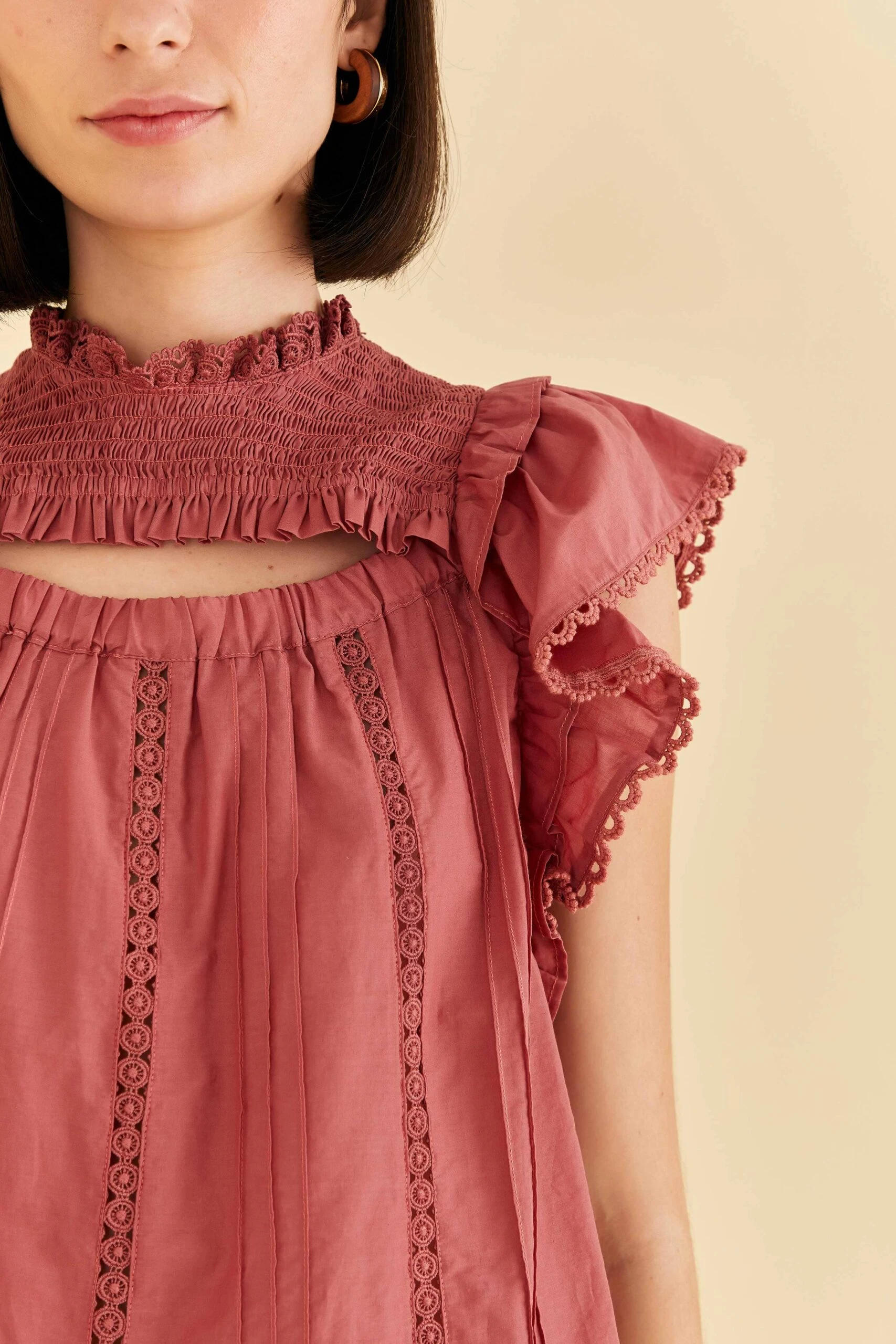 Farm Rio Blush Ruffles Blouse 3 Farm Rio Blush Ruffles Blouse - Image 3