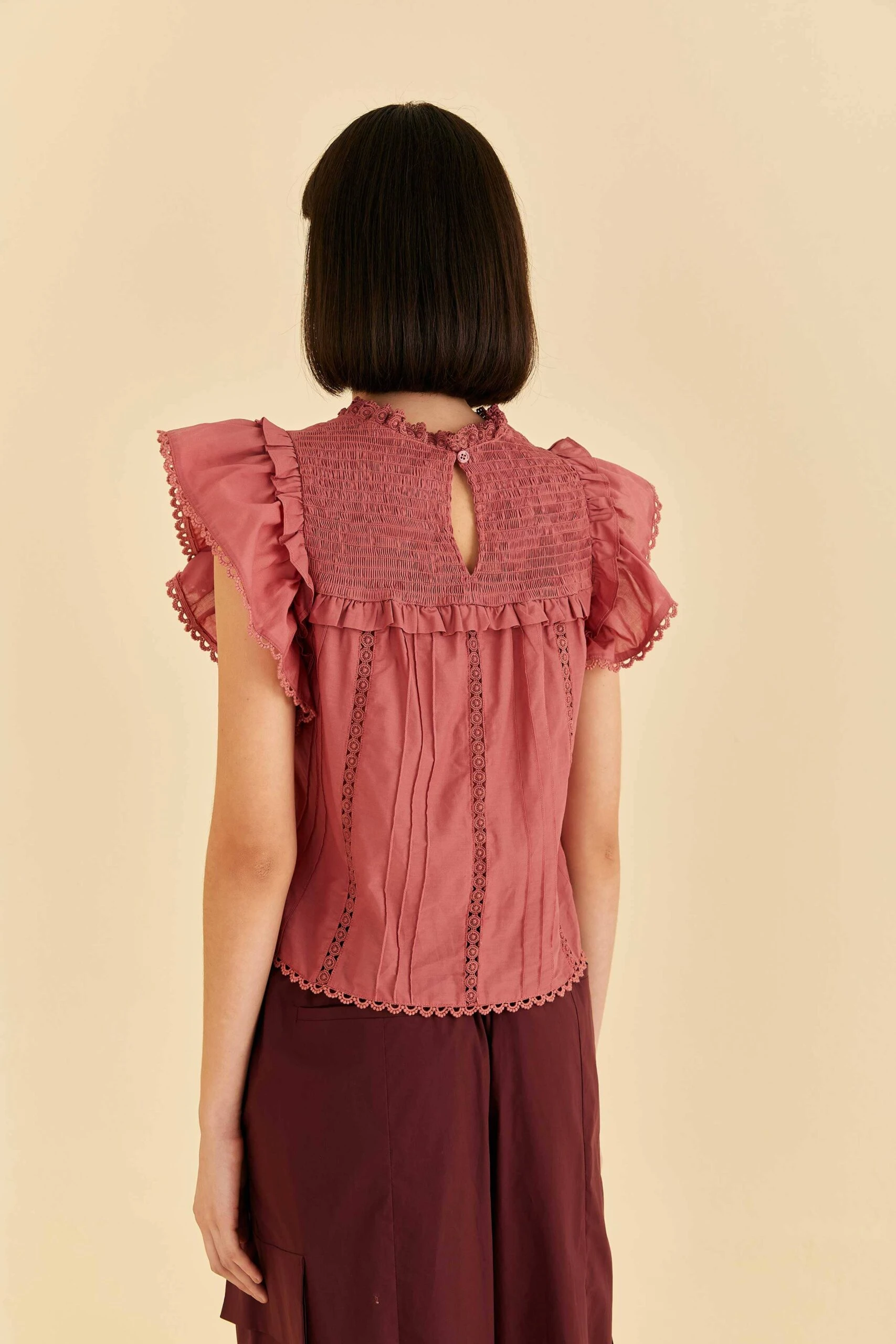 Farm Rio Blush Ruffles Blouse 4 Farm Rio Blush Ruffles Blouse - Image 4