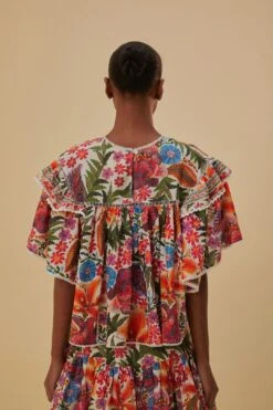 Farm Rio Off-White Tropical Yard Blouse 8 Farm Rio Off-White Tropical Yard Blouse -Modern Dress World 320269 03