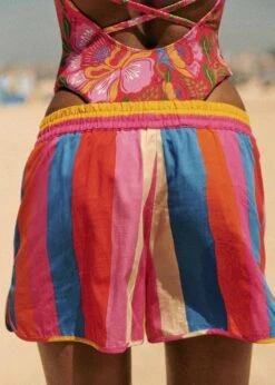 Farm Rio Carioca Stripes Multicolor Kurt Shorts -Modern Dress World 321459 05