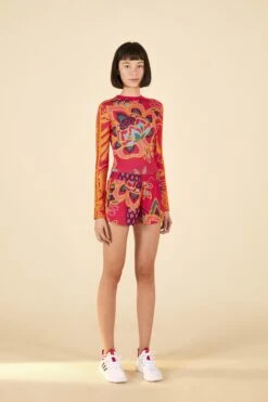 Farm Rio ADIDAS FARM Bodysuit Vivid Berry -Modern Dress World HI5231 03