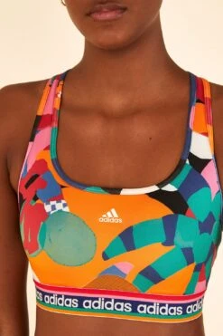 Farm Rio Farm Medium-Support Bra Bold Green / Better Scarlet -Modern Dress World HS1187 05