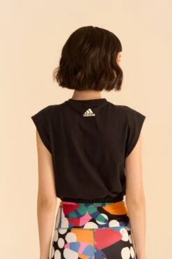 Farm Rio Adidas Farm Sleeveless Tee Black -Modern Dress World HS1201 04