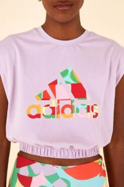 Farm Rio Adidas Farm Sleeveless Tee Purple 8 Farm Rio Adidas Farm Sleeveless Tee Purple -Modern Dress World HS1202 03